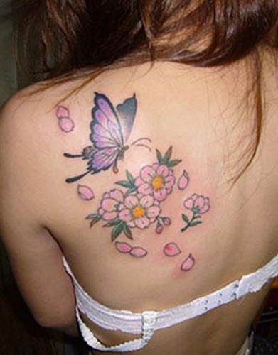 Butterfly Flower Tattoo