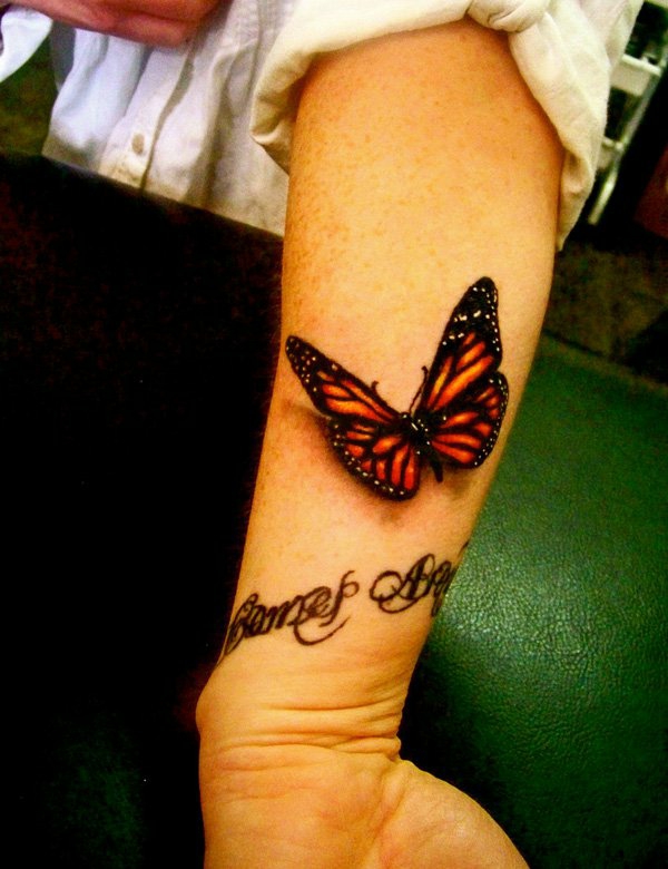 3D butterfly tattoo