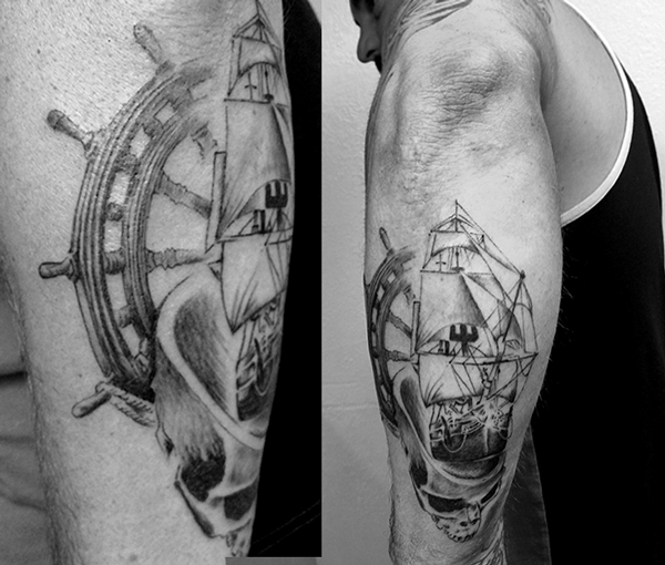 Traditional Ship Tattoo