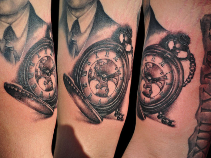 clock tattoo design