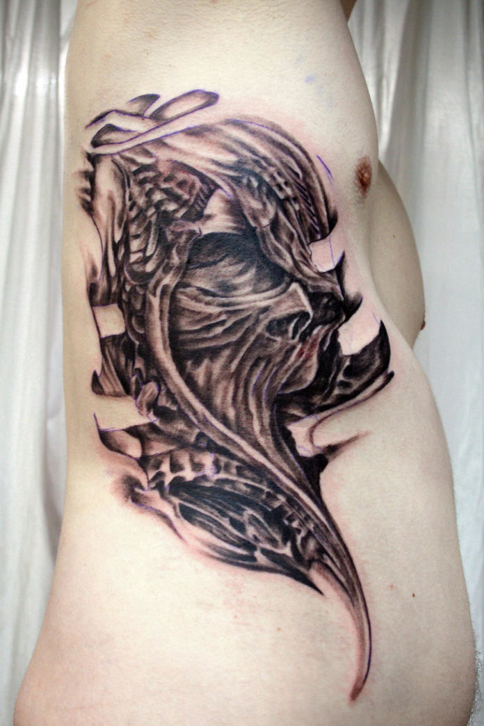 rib cage tattoo