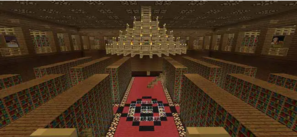 tall ceiling minecraft library design