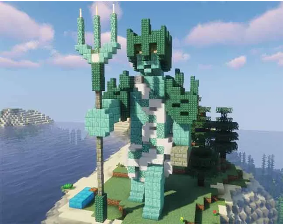 Poseidon Minecraft Statue