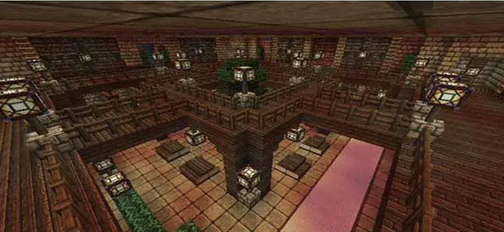 wooden minecraft library design