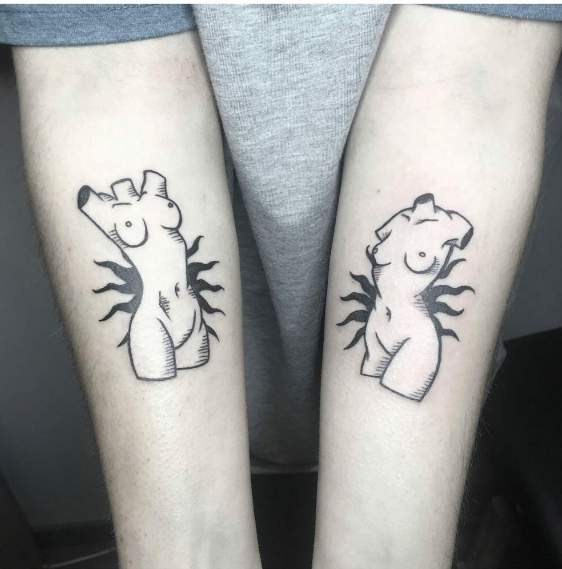 naked women tattoo