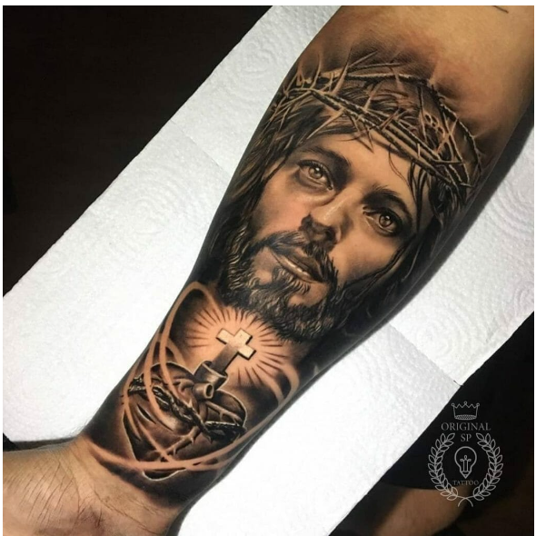 thorn crown Jesus Forearm tattoo