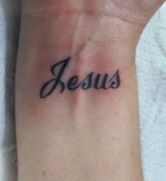 word jesus tattoo