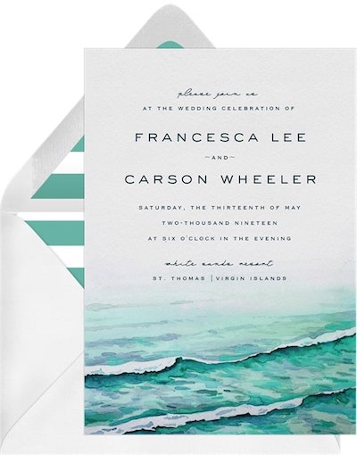 Virgin Islands Wedding Invitation Card