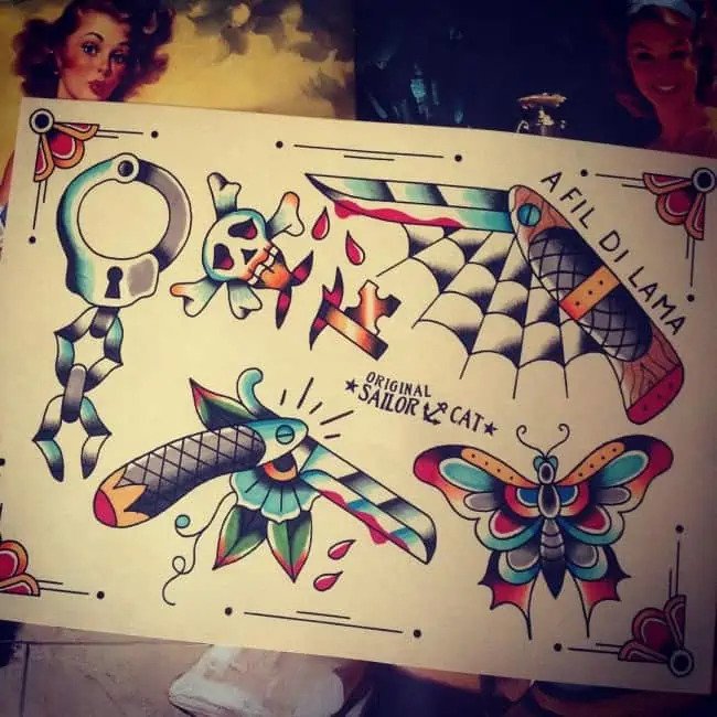 colored gang tattoos