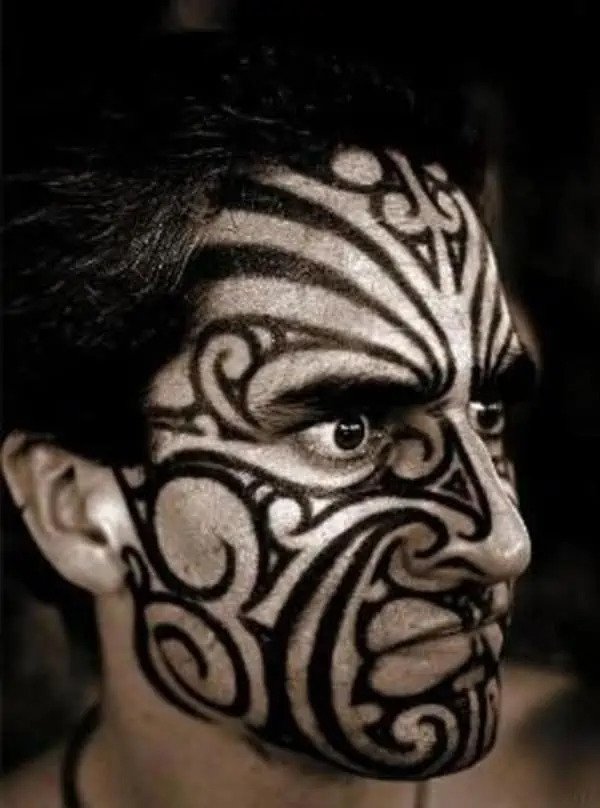 tribal gang tattoo for face