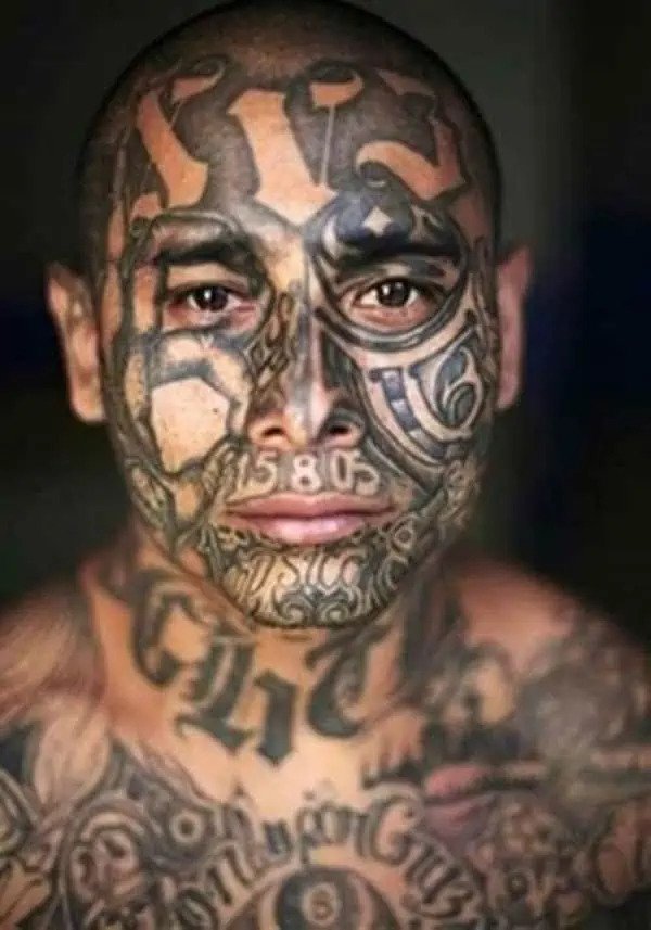 gang tattoo for face
