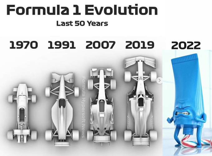 formula 1 evolution shitting toothpaste meme
