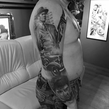 manly gangster full sleeve tattoos for guys