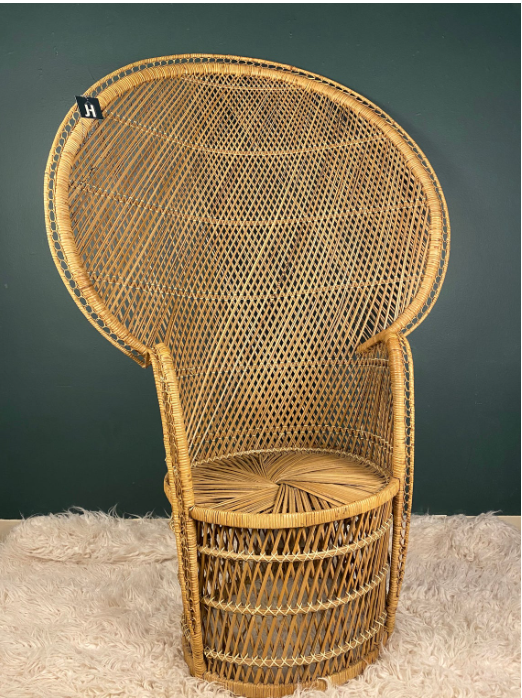 Vintage Wicker Peacock Chair 