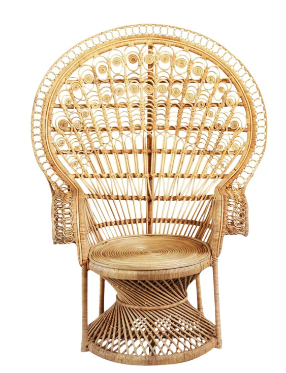 Chairish Raw Wicker Peacock Chair