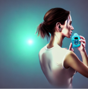 woman using insulin pump
