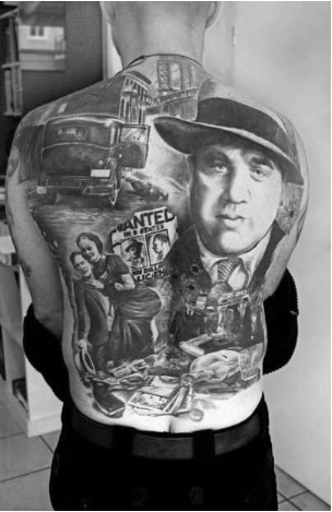 full back mens gangster themed tattoo design ideas