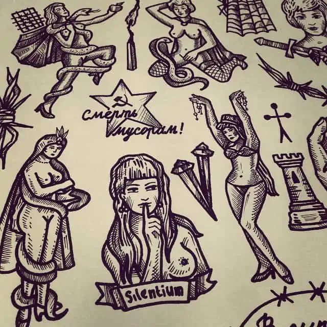 women gang tattoos