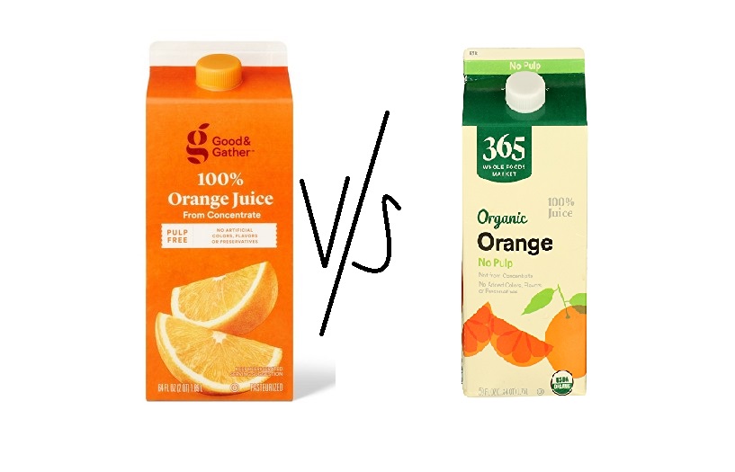 from concentrate vs not from concentrate orange juice 
