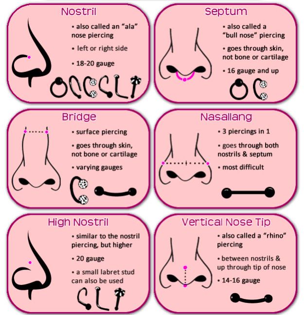 Nose Piercing Chart