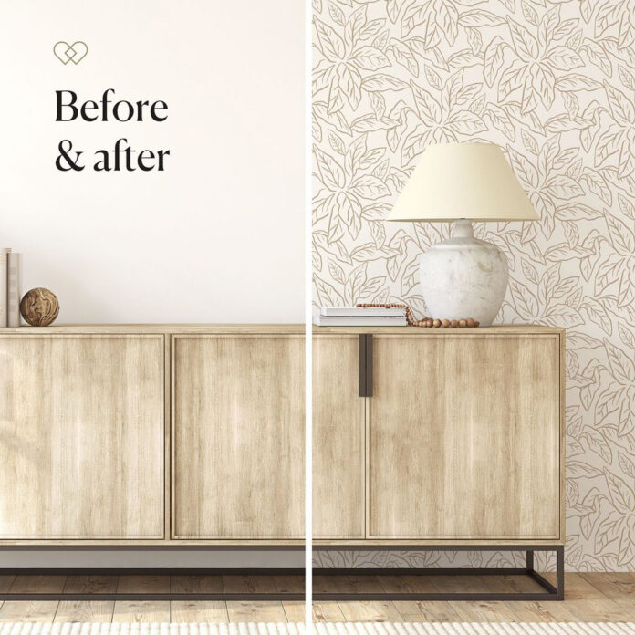 peel and stick wallpaper before and after