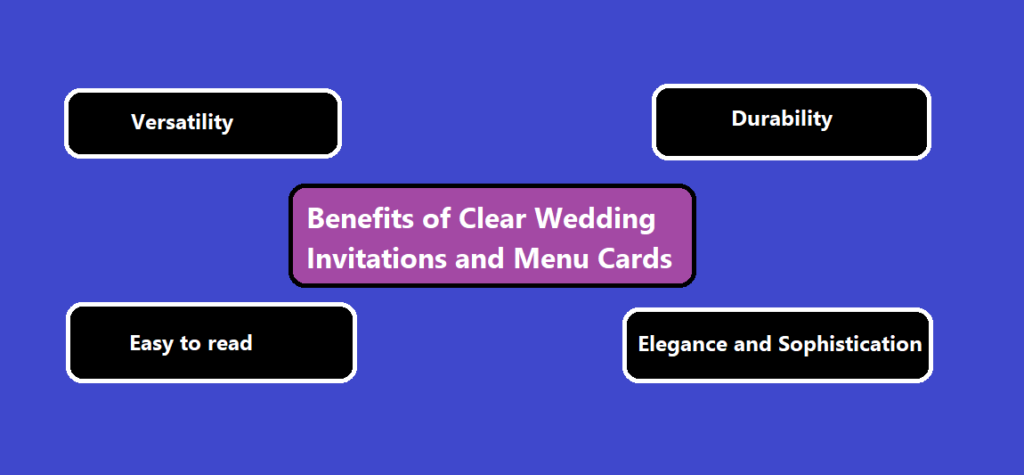 Benefits of Clear Wedding Invitations and Menu Cards: 