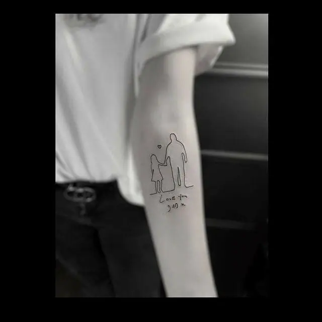 Father-Daughter Portrait Tattoo