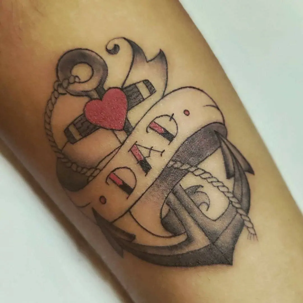 Anchor and Heart Tattoo Design