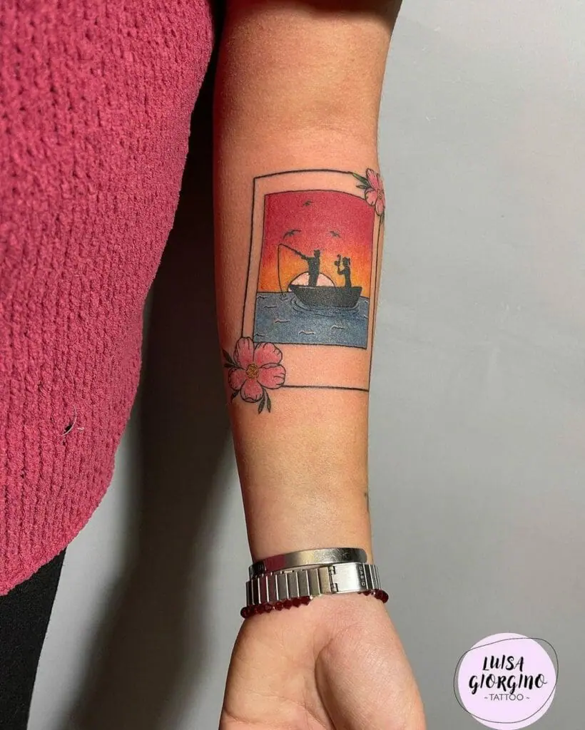 Watercolor Memories Dad Tattoo Ideas