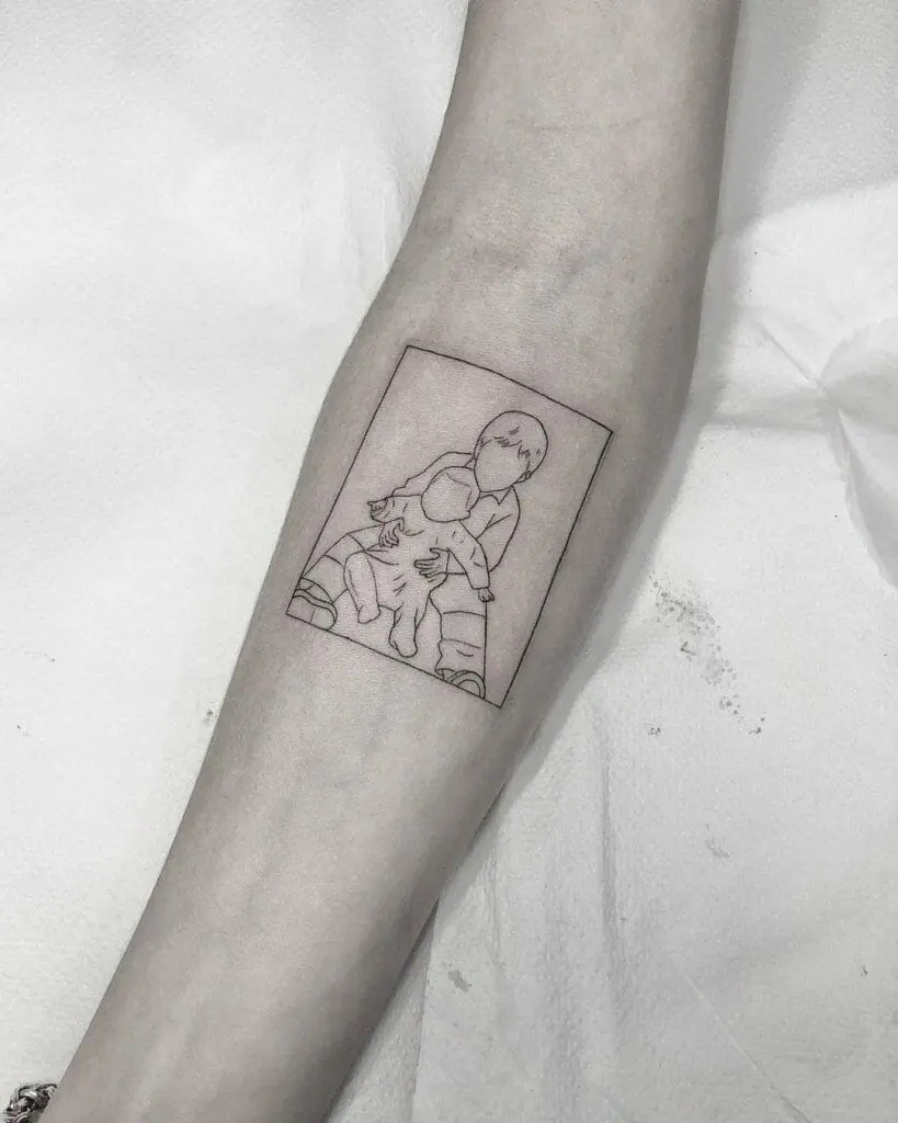 Nostalgic Photo Dad Tattoo Ideas