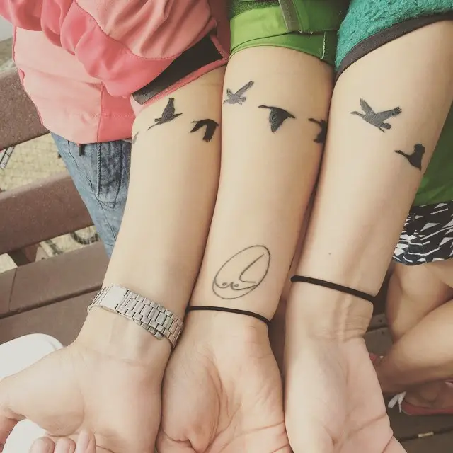 Matching Birds Father Daughter Tattoo