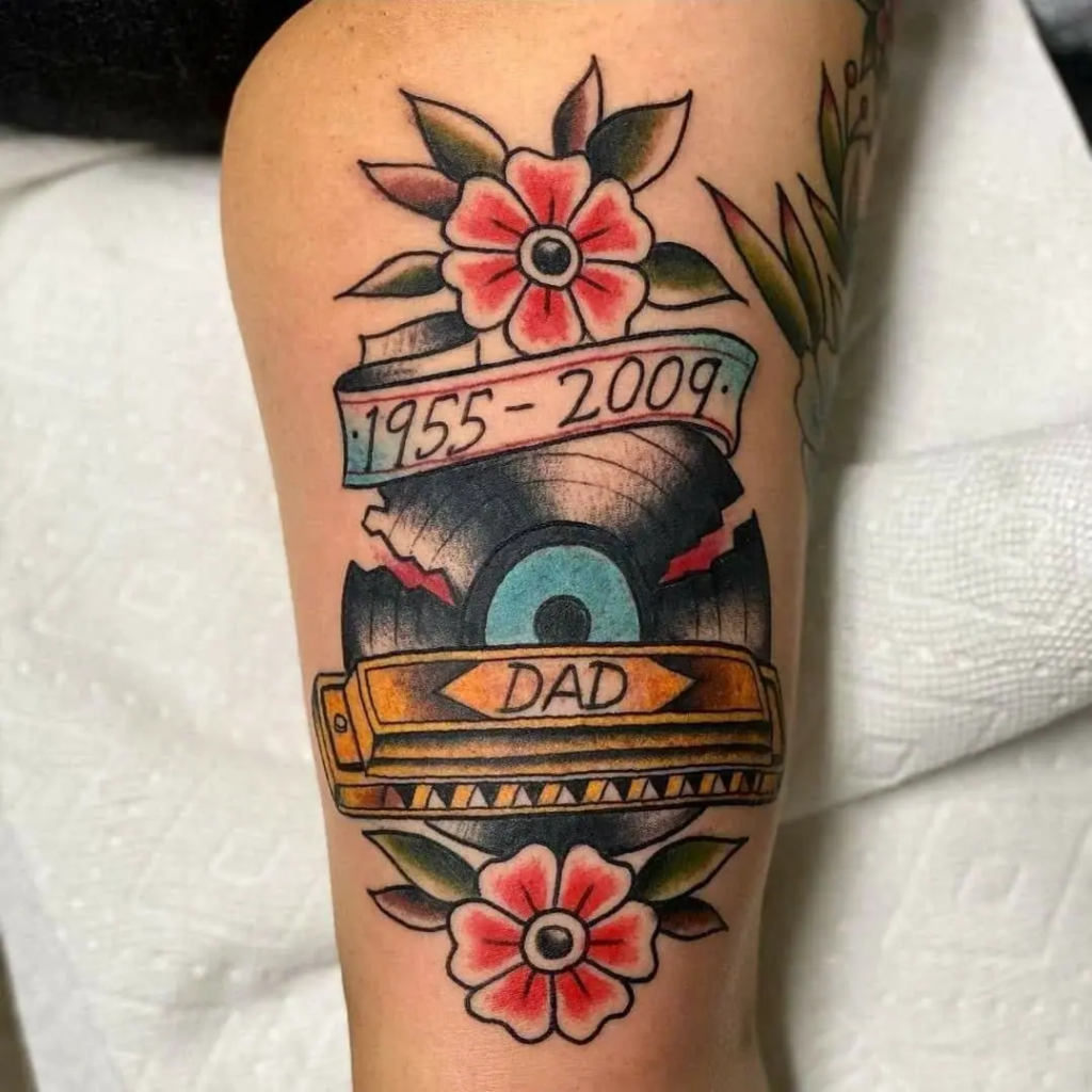 Flower Power Dad Tattoo