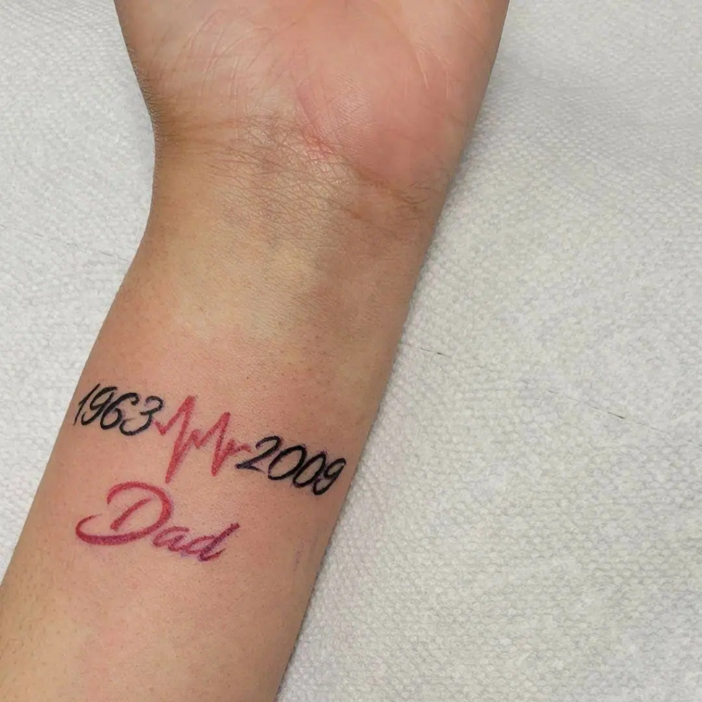Heart Beat Dad Tattoo Ideas