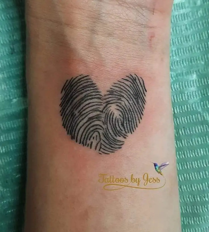 Thumbprint Heart Father Daughter Tattoos