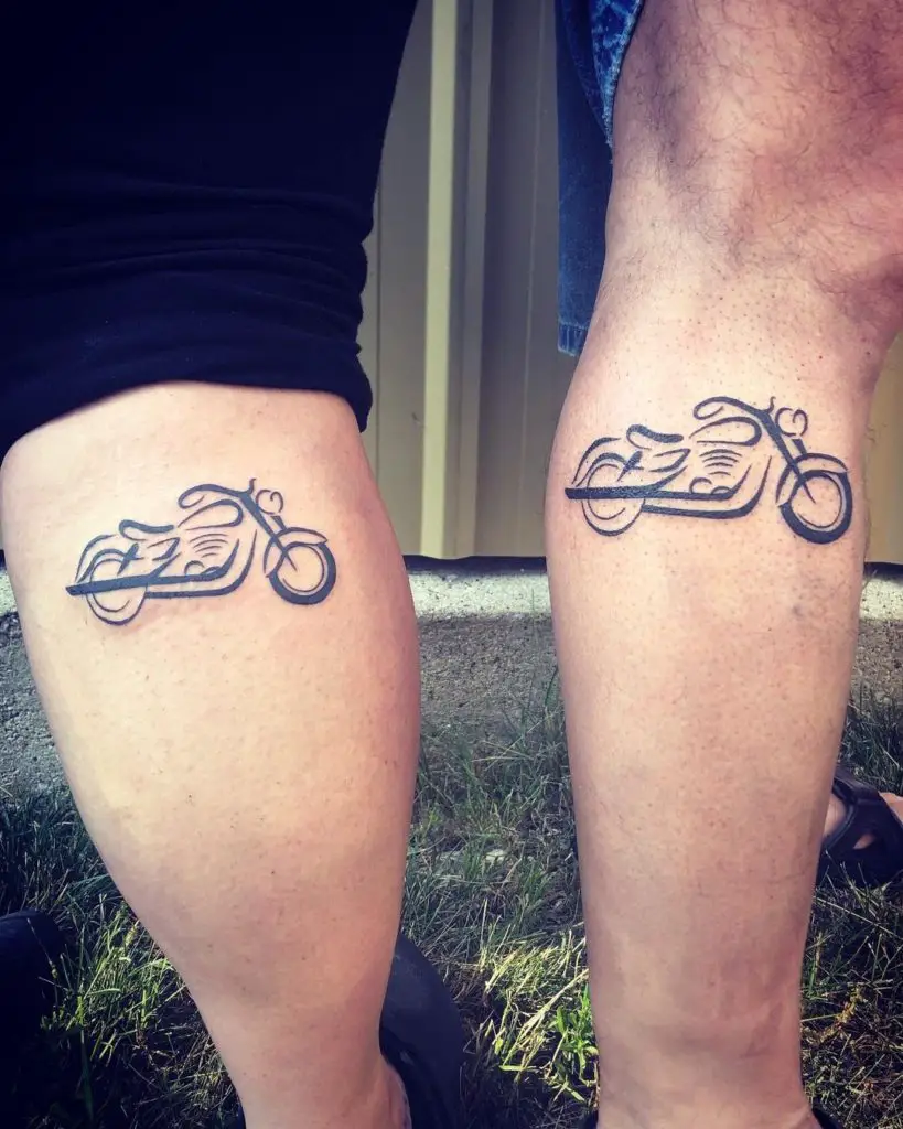 Bike Father Daughter Tattoo Design