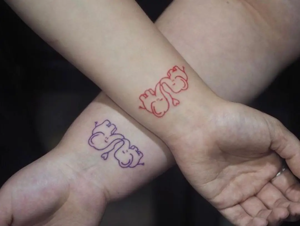 Elephants With Heart Father Daughter Matching Tattoo Ideas