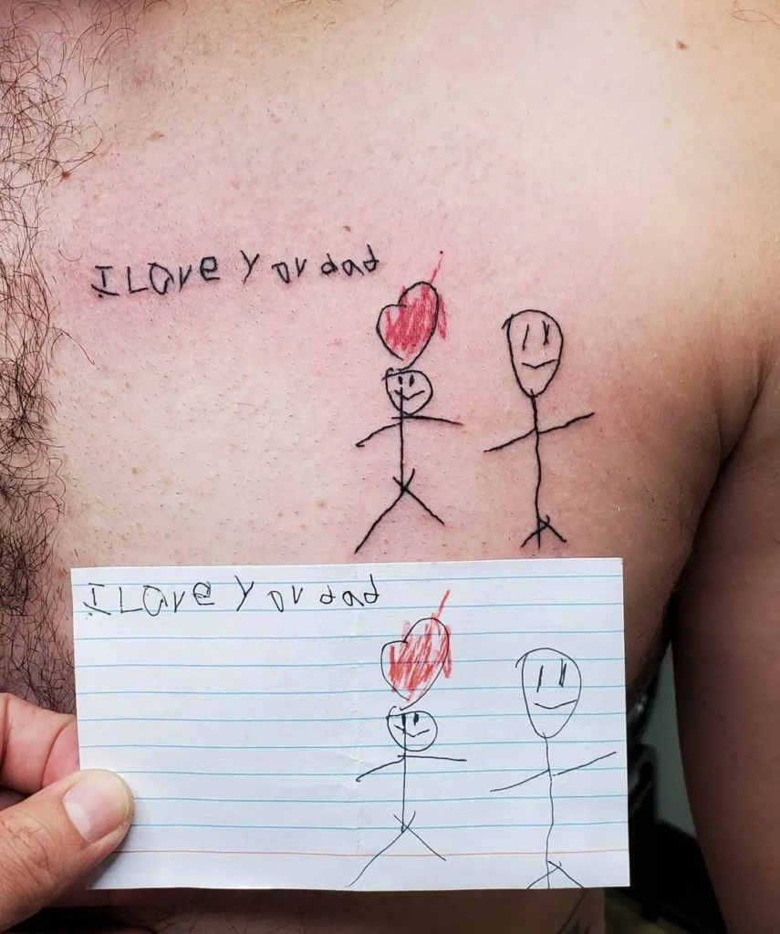 Father & Son Stick Figure Tattoo Design