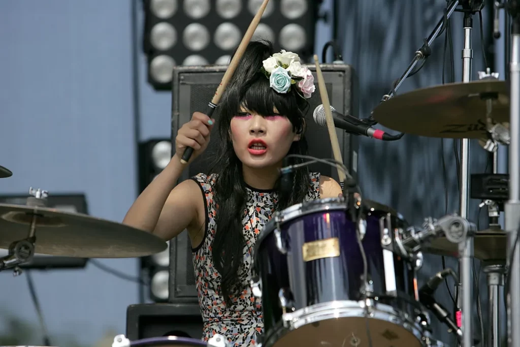 Akiko Matsuura Playing Drum on August 6, 2010 in Chicago, Illinois