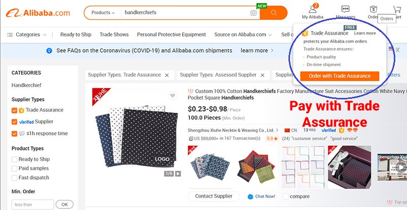 Alibaba Order With Trade Assurance