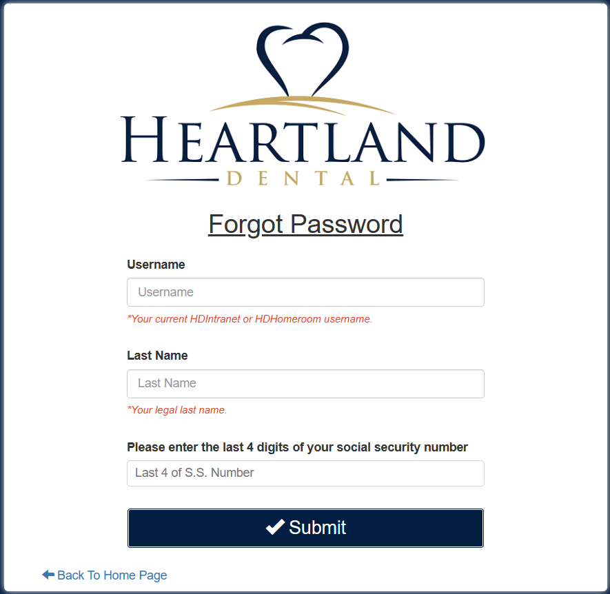 HDIntranet Password Recovery Portal 