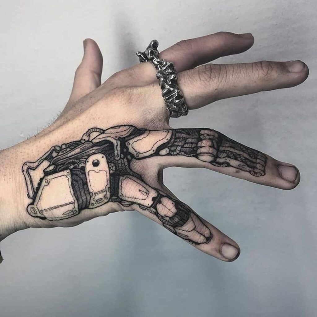 Cyberpunk Tattoo Designs for the Hand