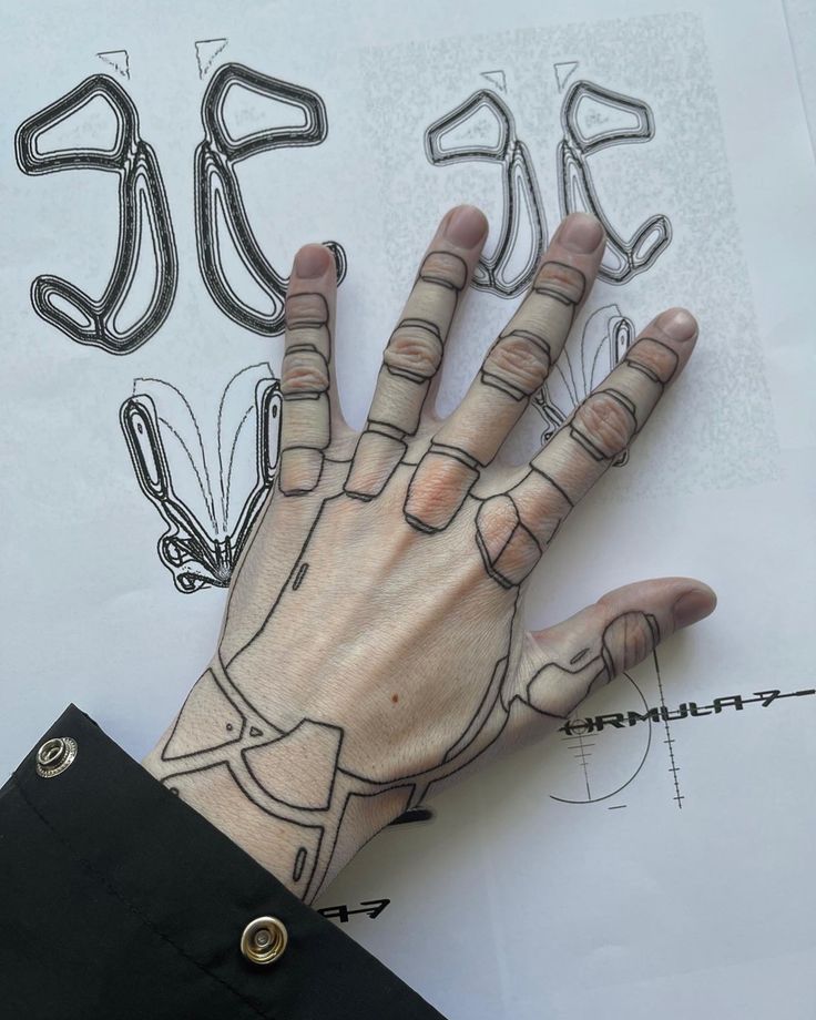 Cyberpunk Tattoo Designs for the Hand