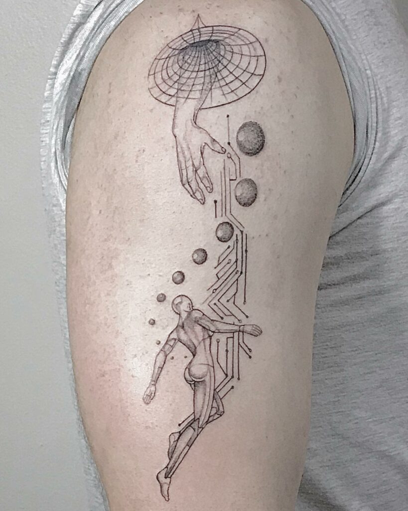 Shoulder Cyberpunk Tattoo ideas