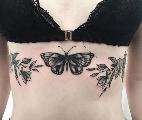 under breast tattoo
