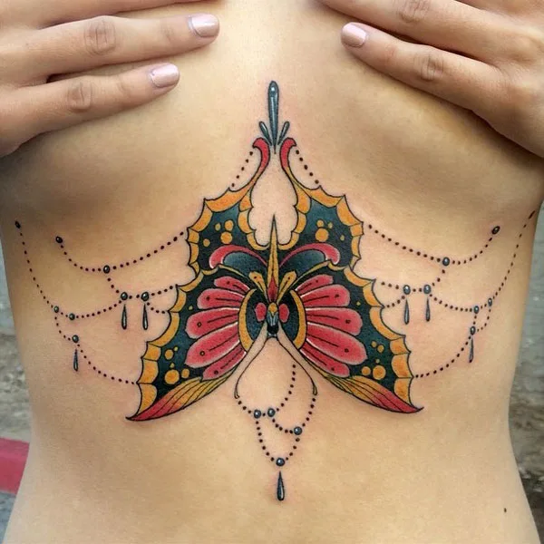 under breast tattoo