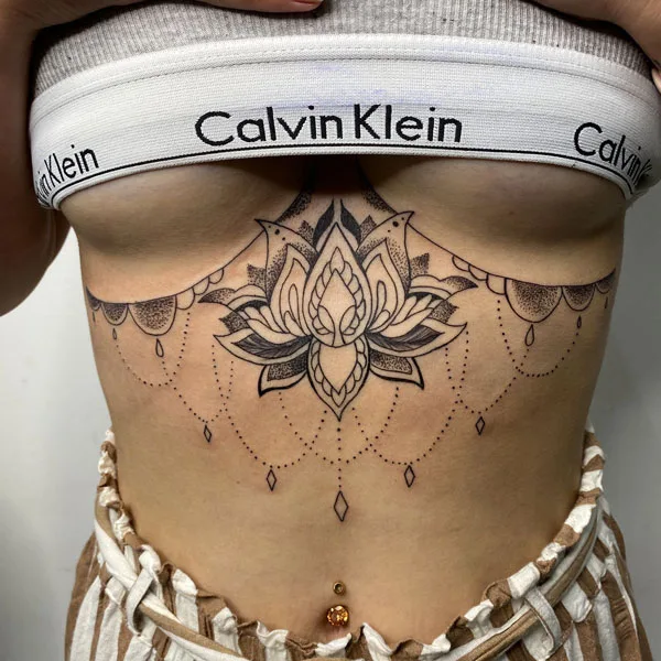 under breast tattoo
