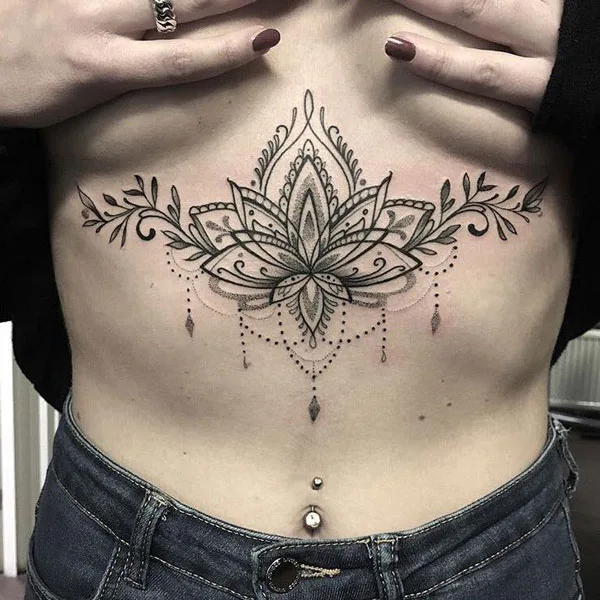 under breast tattoo