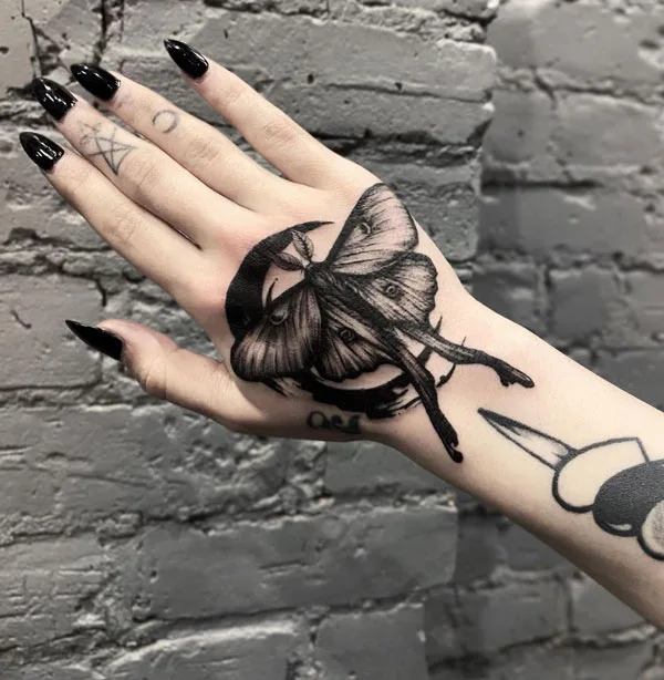 luna moth tattoo
