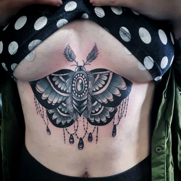 under breast tattoo