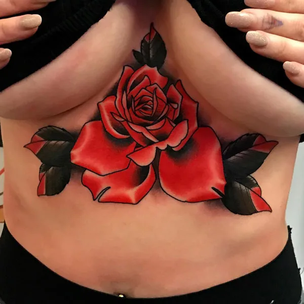 under breast tattoo